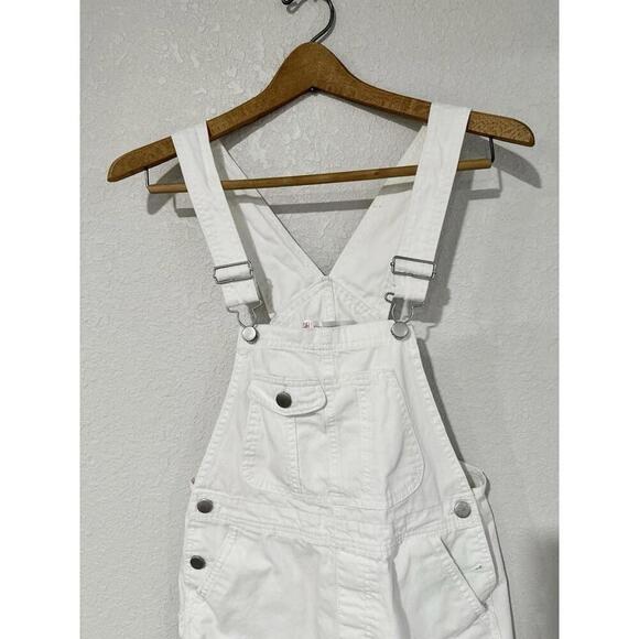 No Boundaries Overalls Shortalls Womens Juniors XS/XCH (1) White Denim Shorts - Picture 2 of 10